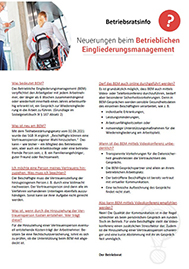 Neuerungen beim Betrieblichen Eingliederungsmanagement (BEM) - Thema des Monats für Betriebsräte und Personalräte - inklusive Musteraushang