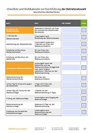 Terminkalender und Checkliste zur Betriebsratswahl für das Vereinfachte Wahlverfahren